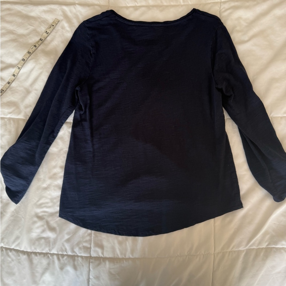 Chico's navy blue quarter length sleeve